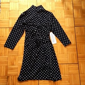 Clara SunWoo Black/White polka dot wrap dress